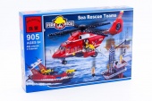 Конструктор BRICK Морская пожарная команда: вертолет и катер